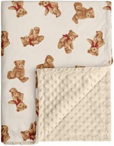 CIVARUA KIDS Bear Minky Baby Blanket, Ultra Soft Cozy Nursery Blanket for Unisex Boys Girls, Fluffy Toddler Infant Newborn Warm Nursery Bed Blankets for Crib Stroller or Carseat, 30”×40”, Beige