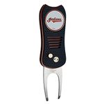 Team Golf MLB Cleveland Indians Switchfix Divot Tool with Double-Sided Magnetic Ball Marker, Features Patented Single Prong Design, Causes Less Damage to Greens, Switchblade Mechanism