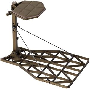 UIIHUNT Hang On Tree Stands, Cast Aluminum Lock On Tree Stand for Deer Hunting, 11.4 lb Lightweight Hang-On Treestand with 27.8" x 17.8" Platform, Portable Saddle and Bow Hunting Stand