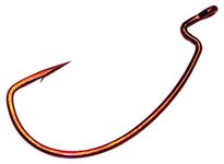 Gamakatsu 25 Pack EWG Offset Worm Hook (Red, 4/0) (58314-25)