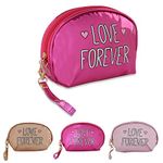 NFI essentials Women's and Girl's Flashy Stylish Pouches for Makeup Accessories; Cosmetic; Toiletry Bag; Travel Kits; Vanity Bag (Dark Pink)