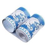 Pretty Blue White Floral Molding Wallpaper Border Peel Stick Home Ceiling Decorative Border for Bathroom Living Room Kitchen 10cm by 5meters