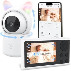 Cobuy Security Baby Camera with 1080P Ultra HD 4.3" Color Display, Baby Monitor Night Vision, Lullabies, Motion Detection, Temp & Humidity Sensor, Two Way Talk, App Control