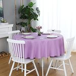 FOLINS&HOME Lavender Round Tablecloth 48 Inch Waterproof Heavy Duty Wrinkle Free Polyester Fabric Table Cloth, Spillproof Washable Table Cover for Parties, Camping, Picnic, Banquet, Indoor and Outdoor