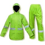 RainRider Rain Suits for Men Women Waterproof Lightweight Rain Gear Jacket Coat with Pants Workwear (Small, Hi-Vis)