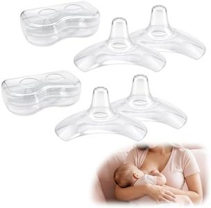 4 Pcs Nipple Shield, 20mm Ultra-Thin Soft Nipple Shields for Breastfeeding for Nursing Newborn Baby, BPA Free Reusable, for Latch Difficulties, Flat or Inverted Nipples, Sore Nipples