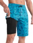 APTRO Men's Swim Trunks with Compression Liner Bathing Suit Quick Dry Swim Shorts MP340 1XL