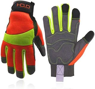 HANDLANDY Anti Vibration Gloves Hi-vis Reflective Safety Work Gloves, Touch Screen, Flexible Spandex Back Anti Vibrant Gloves