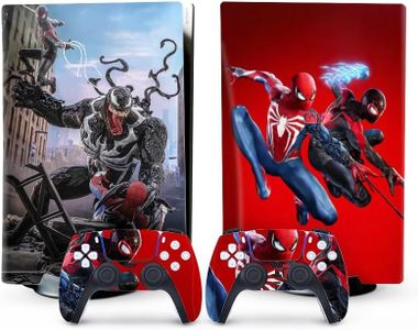XSUID PS5 Skin - Disc Edition Console and Controller Accessories Cover Skins PS5 Controller Skin Gift ps5 Skins for Console Full Set Spider Red