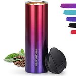 HASAGEI Travel Mug, Insulated Coffee Mug for Hot and Cold Drinks, Reusable Coffee Cup with Leakproof Lid Vacuum Stainless Steel Bottle for Coffee and Tea (Red Purple 500ML)