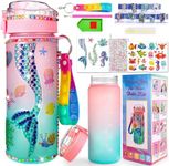 Jovicos Gifts for Girls 6 7 8 9 Years Olds，DIY Your Water Bottle Crafts for Kids, 5D Diamond Painting Kits Birthday Presents Toys for Girls Ages 6 7 8 9 10 11 12（Mermaids）