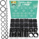 XBVV 1020 Pcs O Ring Kit 20 Size Nitrile Rubber Oring Assortment Set for Car Auto Vehicle Repair Faucet Plumbing Air or Gas Sealing Connections Resist Oil and Heat