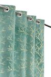 Panipat Textile Curtain Heavy Velvet Fabric Room Darkening Curtains 10 Feet for Long Door, Aqua Island, Pack of 4 Pieces