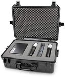 Studiocase 23 inch Customizable Wireless Microphone System Hard Case fits Sennheiser, Shure, Audio-Technica, Nady, VocoPro, AKG Receiver, Body Transmitter, UHF Headset, Lavalier and Handheld Mics