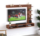 Anikaa Tyron Engineered Wood Wall Mount TV Unit/TV Stand/Wall Set Top Box Stand/TV Cabinet/TV Entertainment Unit (Walnut)(Ideal for Upto 42")(D.I.Y)