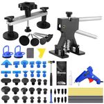 PDR TOOLS 59PCS Dent Puller Kit, Paintless Dent Repair Kit with Adjustable Width Dent Lifter & 100W Glue gun Hail Damage Dent Repair Kit for Auto Dent Removal, Small Hail Damage, Door Ding