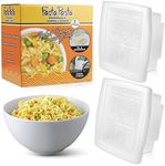 Fasta Pasta Microwave Ramen Noodle Cooker 2 Pack - No Mess, Sticking or Waiting For Boil - Patented Design Makes Perfect Noodles Every Time