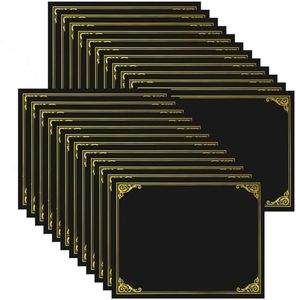 Certificate Holders, 24 Pack Black Diploma Holders with Gold Foil Border, Certificate Covers for 8.5 x 11 Inch Certificate Paper Graduation Award Documents