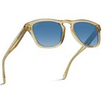 WearMe Pro Polarized Retro Large Rectangular Mens Sunglasses, Crystal Yellow Frame / Gradient Blue Lens, One Size