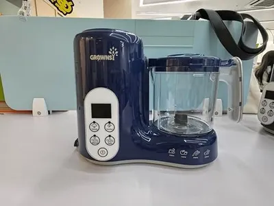 GROWNSY Baby Food Maker with Steam Basket, One Step Baby Food Processor Steamer Puree Blender Grinder Mills Machine, Auto Cooking Grinding and Sterili-zing for Healthy Homemade Baby Food, Dark Blue