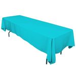 LinenTablecloth 60 x 126-Inch Rectangular Polyester Tablecloth Turquoise