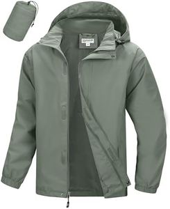 33,000ft Men's Packable Rain Jacket Waterproof Lightweight Raincoat Rain Shell with Hood for Outdoor Hiking Golf Travel