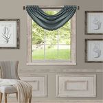 Elrene Home Fashions 026865854282 Blackout Energy Efficient Room Darkening Rod Pocket Window Curtain Drape Regal Solid Valance, 52" x 36", Dusty Blue