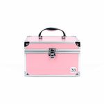 NFI essentials Makeup Bag Cosmetic Box Bridal Box Make up Box Trousseau Box Vanity Beauty Case Organizer for Wedding Makeup Box 15.50 cms Pink