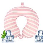 Travel Pillow, Portable Rest Neck Support Pillow for Summer for Adults,Kids Home, Office, Camping, Travelling, Sleeping (Pink)