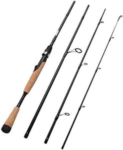 Fiblink 4 Pieces Travel Spinning Rod Medium Carbon Spinning Fishing Rod Portable Fishing Rod (8' Medium Heavy)