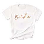 RuDily Team Bride Shirts, Bride Shirt, Hen Do Party Shirts with Round Neck Cross-Border Custom T-Shirt,Bachelorette Party T-Shirts, Bridal Party T-Shirts (Bride White, X-Large)