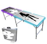 8-Foot Professional Beer Pong Table w/ LED Glow Lights - Good n Bad Graphic