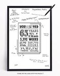 PRINTNET 65th Birthday Decorations for Women Men - Cute Guest Book Alternative or Group Card -Great 65th Birthday Gifts for Women or 65th Birthday Gifts for Men - 12x18 Signature Poster -65 Years Loved (Unframed)