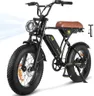 CYCROWN CycRun Electric Bike for Adults 750W Motor with 374.4WH Battery, 20MPH 55Miles Ebike for Adults, 20" Fat Tire Commuting Off Road Mountain Ebike with Hydraulic Suspension, UL2849