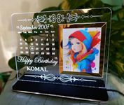 Blessaro Acrylic Personalized Led Photo Frame with Name - Anniversary/Birthday Calendar | Best & Unique Gift For Friend, Sister, Girlfriend, Boyfriend, Husband, Wife