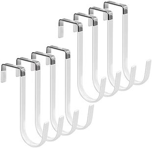 8 Pack Over The Door Hooks, Door Hangers Hooks with Rubber Prevent Scratches Heavy Duty Organizer Hooks for Closet, Bathroom, Bedroom, Kitchen,Used for Hanging Clothes, Towels, Hats, Coats, Bags