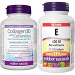 Webber Naturals Collagen30 with Ceramides + Vitamin E 400 IU | Bioactive Collagen Peptides for Skin Hydration & Antioxidant Support