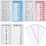 6 Pcs Chore Chart Adults Boards.Children.Toddlers、ADHD、Elderly、 Organise Family To-Do List.Visual Chart.Plastic DIY Message Home Travel Plan Reminder Chart.Office Supplies With 3 Detachable Cardstock