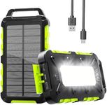 Solar Power Bank 26800mAh, PD15W USB C Fast Charging Solar Charger with 3 Outputs & Dual Inputs, 10 LED Light Flashlight Portable External Battery Pack for Smartphones, Tablets and More