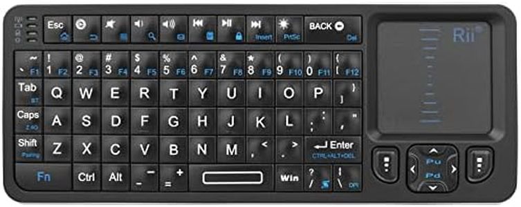 Rii K06 Mini Bluetooth Keyboard,Backlit 2.4GHz Wireless Keyboard with IR Learning, Portable Lightweight with Touchpad Compatible with Android TV Box/Mac/Windows/HTPC (2.4G and Bluetooth)