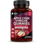 Apple Cider Vinegar Gummies with The Mother 1000mg Enhanced with Vitamin B12 & Folic Acid - 60 High Strength ACV Vegan Capsules with Beetroot Juice - No Artificial Colours or Flavours - UK Made