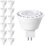 TORCHSTAR 12-Pack MR16 LED Bulb Dimmable, ‎Aluminum, GU5.3 7W 50W Equivalent, 3000K Warm White, Recessed Track Lighting Spot Lights, 490LM LED Bulb, UL & ES Listed, 12V Low Voltage Light Bulbs