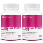 New *BONUS SIZE* 150 HIGHEST POTENCY Benfotiamine Complex – 100mg (Vitamin B1/ Thiamine) capsules, Increased Energy, Nerve Support, All-Natural, Vegan, Gluten Free. 5-month supply (2 Pack)