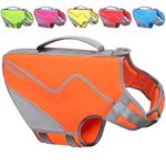 Vivaglory VIVAGLOY Sports Style Dog Life Jackets, Skin-Friendly Neoprene Life Vest for Small Dogs with Superior Buoyancy & Rescue Handle, Orange S