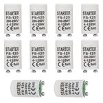 BlueXP 10 Pack Fluorescent Light Starter Switches 4-125 W Longlife Starters for Fluorescent Tubes Lamps