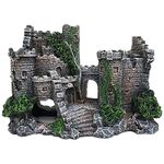 ANCLLO Aquarium Medieval Resin Castle Decorations - Fish Tank Landscape Ornament Decoration Accessories, Castle Shelter for Aquarium Reptile Betta Fish