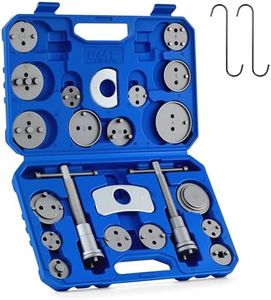 Orion Motor Tech Brake Caliper Wind Back Tool Kit, 24pc Brake Caliper Compression Tool Set with Thrust Bolt Assemblies Retaining Plates Caliper Hangers 18 Disc Adapters, Caliper Tool with Case