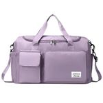 Storite Nylon 44 cms Imported Travel Duffle Bag Sports Gym Shoulder Bag for Women with Wet Pocket & Shoe Compartment Weekender Overnight Travel Luggage Bag (Purple, 44 x 18 x 29 cm)