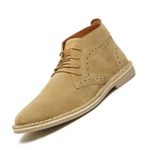 LOUIS STITCH Chukka Boots Men| Suede Leather Boots for Men| High Ankle Boot| Formal Office & Business Wear Shoes | Hiking Boots for Men | Stitch Down Desert Boots | Size-UK09 Cream [LSSDSUCKBGCM]