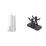 Umbra Buddy Paper Towel Holder Stand for Kitchen Countertop, Unique Dispenser, Standard, White & Buddy Paper Napkin Holder